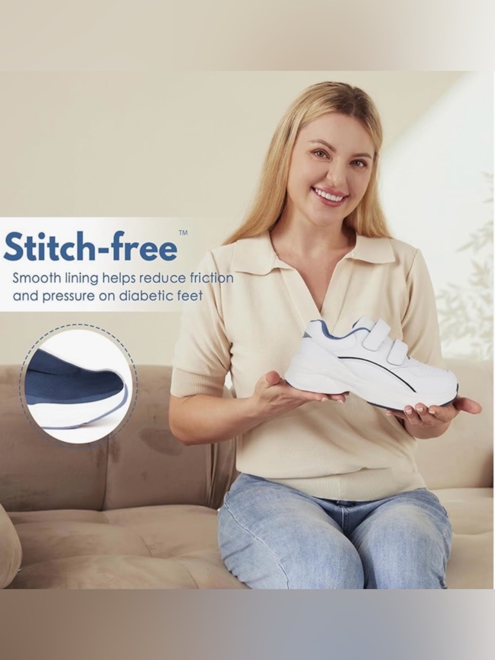 ORTOREX Women Diabetic Leather Orthopedic Walking Shoes Wide Toe Box Shoes Sz 9 - Picture 3 of 15